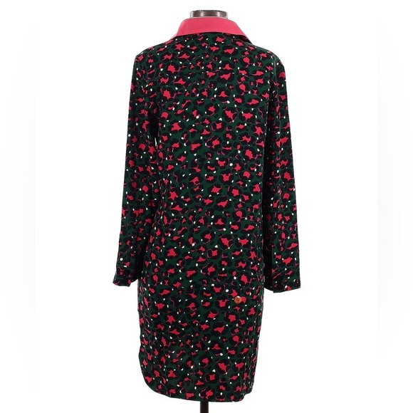 Marc Cain Addition Green and Hot Pink Leopard Cheetah Print Shift Dress N1 4 - Picture 2 of 8